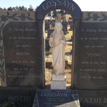 GOSSAYN Younis 1882-1951 &amp; Martha 1904-1973 :: GOSSAYN Martin Anthony 1950-1950