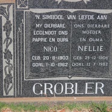 GROBLER Nico 1903-1962 &amp; Nellie 1906-1982