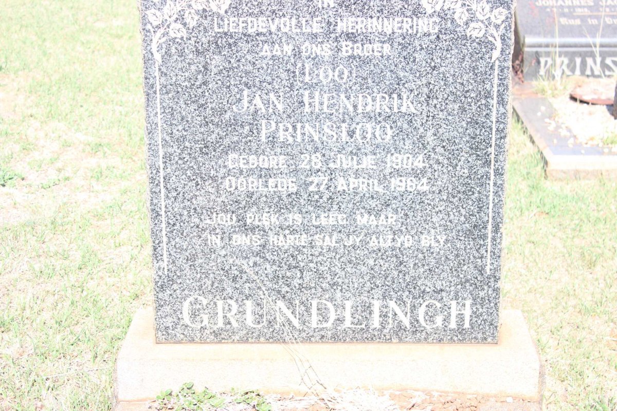 GRUNDLINGH Jan Hendrik Prinsloo 1904-1964