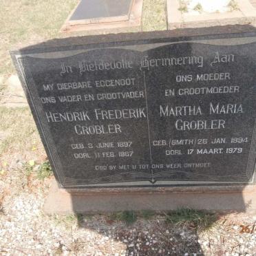 GROBLER Hendrik Frederik 1897-1967 &amp; Martha Maria SMITH 1894-1979