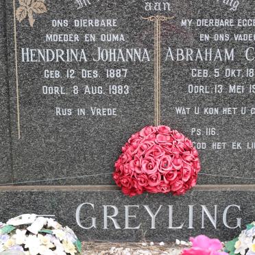 GREYLING Abraham Carel 1886-1956 &amp; Hendrina Johanna 1887-1983