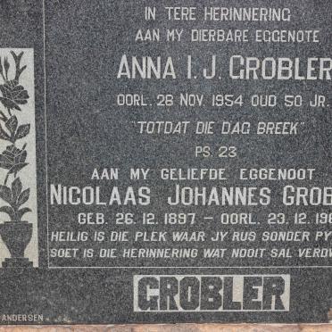 GROBLER Nicolaas Johannes 1897-1965 &amp; Anna I.J. -1954