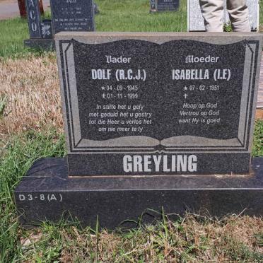 GREYLING R.C.J. 1945-1999 &amp; I.E. 1951-