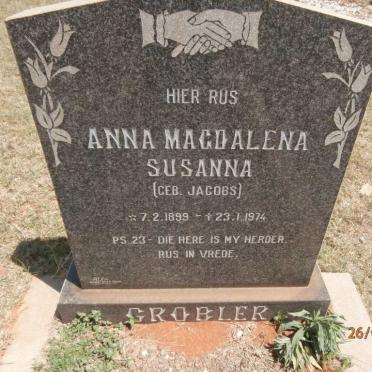 GROBLER Anna Magdalena Susanna nee JACOBS 1899-1974