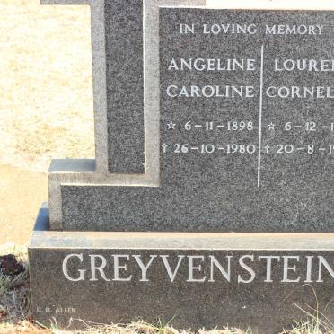 GREYVENSTEIN Lourens Cornelius 1899-1984 &amp; Angeline Caroline 1898-1980