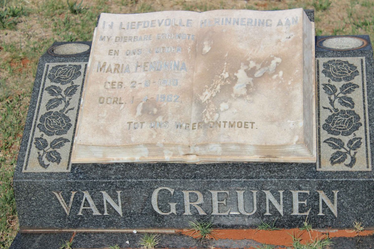 GREUNEN Maria Hendrina, van 1910-1962