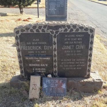 GUY Frederick 1887-1972 &amp; Janet 1881-1954 :: GUY Peter F. 1922-1995 :: GUY Eddie 1931-2012