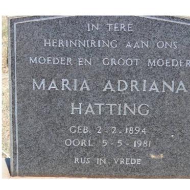 HATTING Maria Adriana 1894-1981