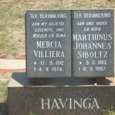 HAVENGA Marthinus Johannes Siboltz 1910-1987 &amp; Mercia Villiera 1912-1974