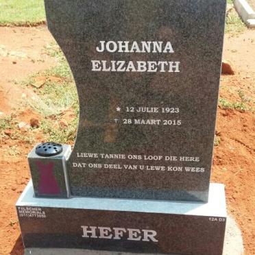 HEFER Johanna Elizabeth 1923-2015