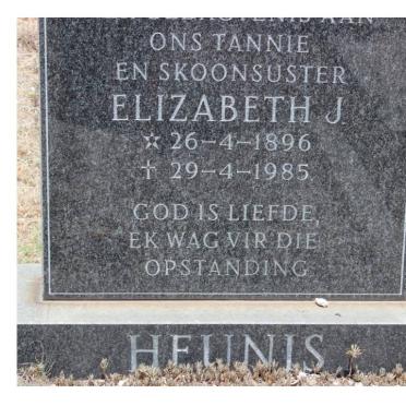HEUNIS Elizabeth J. 1896-1985