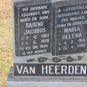 HEERDEN Barend Jacobus, van 1913-1978 &amp; Maria Helena 1914-1998