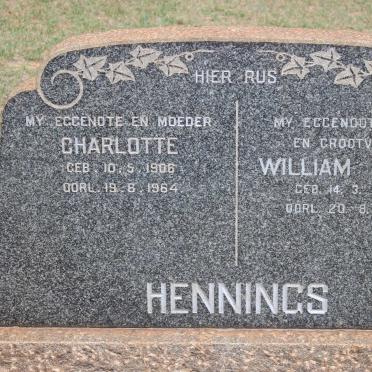 HENNINGS William Henry 1906-1985 &amp; Charlotte 1906-1964