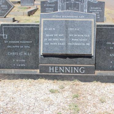 HENNING C.M.L. 1916-1978 &amp; A.C. 1919-1989