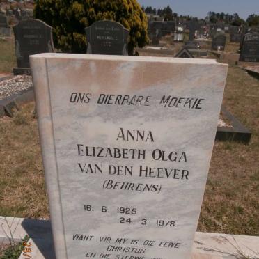 HEEVER Anna Elizabeth Olga, van den nee BEHRENS 1925-1978