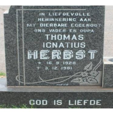 HERBST Thomas Ignatius 1928-1981