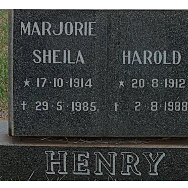 HENRY Harold 1912-1988 &amp; Marjorie Sheila 1914-1985