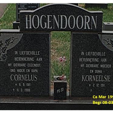 HOGENDOORN Cornelus 1911-1986 &amp; Korneelsie 1911-1991