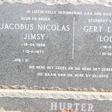 HURTER Gert Lodewyk 1924-1996 :: HURTER Jacobus Nicolas 1956-1977
