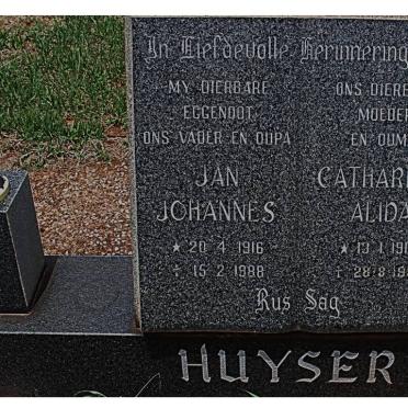 HUYSER Jan Johannes 1916-1988 &amp; Catharina Alida 1918-1992