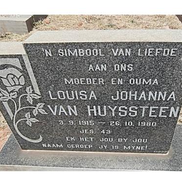 HUYSSTEEN Louisa Johanna, van 1915-1980