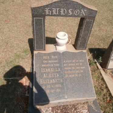 HUDSON Isabella Aletta Elizabeth 188?-19??