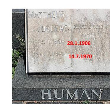 HUMAN Mattheus Jurgens 1906-1970