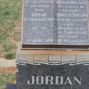 JORDAN Maryna Susara 1918-1963 :: JORDAN Gertjie 1954-1993