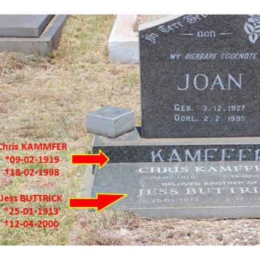 KAMFFER Chris 1919-1998 &amp; Joan 1927-1995 :: BUTTRICK Jess 1913-2000  