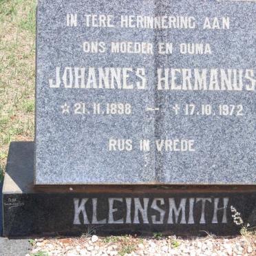 KLEINSMITH Johannes Hermanus 1898-1972