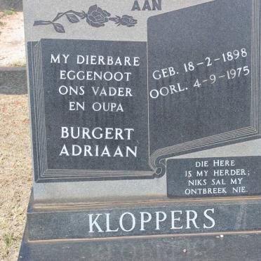 KLOPPERS Burgert Adriaan 1898-1975