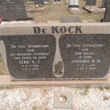 KOCK Izak D.Z., de 1918-1975 &amp; Johanna M.M. 1921-2005