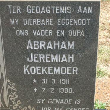 KOEKEMOER Abraham Jeremiah 1911-1980