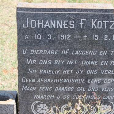 KOTZÉ Johannes F. 1912-1972