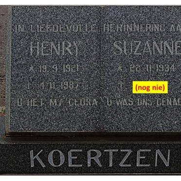 KOERTZEN Henry 1921-1987 &amp; Suzanne 1934-