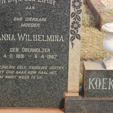 KOEKEMOER Zacharias Francois 1883-1956 &amp; Anna Wilhelmina OBERHOLZER 1891-1967 