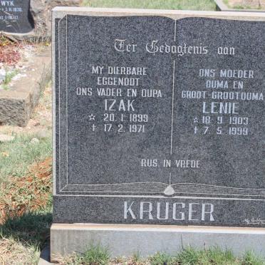 KRUGER Izak 1899-1971 &amp; Lenie 1903-1999