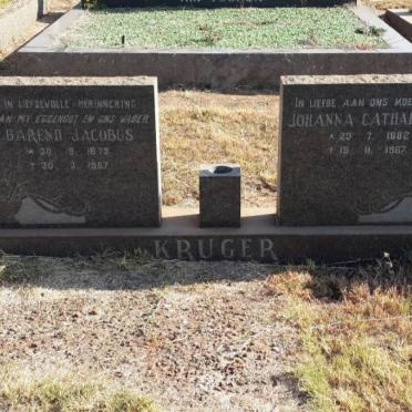 KRUGER Barend Jacobus 1879-1967 &amp; Johanna Catharina M. 1882-1967