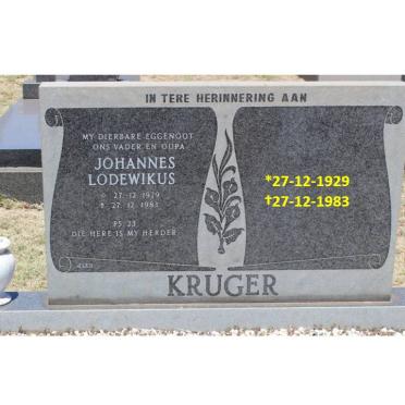 KRUGER Johannes Lodewikus 1929-1983