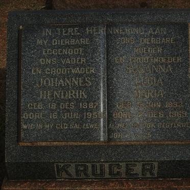 KRUGER Johannes Hendrik 1887-1955 &amp; Susanna Lucia Maria 1893-1969