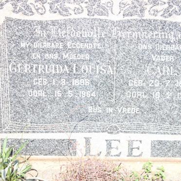 LEE Carl 1889-1970 &amp; Gertruida Louisa 1896-1964