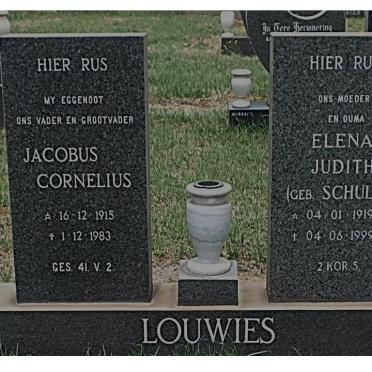 LOUWIES Jacobus Cornelius 1915-1983 &amp; Elena Judith SCHULTZ 1919-1999