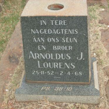LOURENS Arnoldus J. 1952-1968