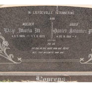 LOURENS Daniel Johannes P. 1918- &amp; Elsje Maria M. 1926-1973