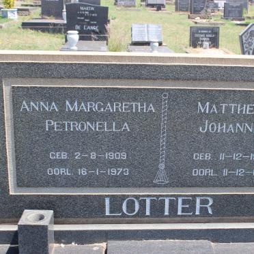 LOTTER Mattheus Johannes 1903-1992 &amp; Anna Margaretha Petronella 1909-1973