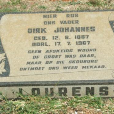 LOURENS Dirk Johannes 1887-1967