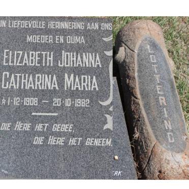 LOTTERING Elizabeth Johanna Catharina Maria 1908-1982