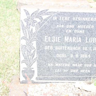 LUBBE Elsie Maria nee BUITENDACH 1874-19?4