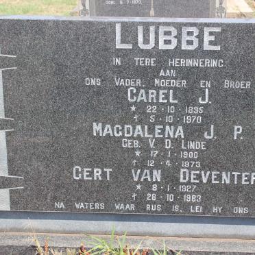 LUBBE Carel J. 1895-1970 &amp; Magdalena J.P. V.D. LINDE 1900-1973 :: DEVENTER Gert, van 1927-1983