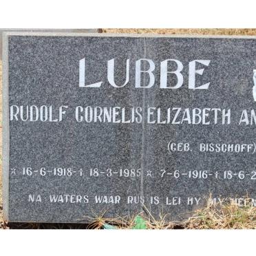 LUBBE Rudolf Cornelis 1918-1985 &amp; Elizabeth Anna BISSCHOFF 1916-2004
